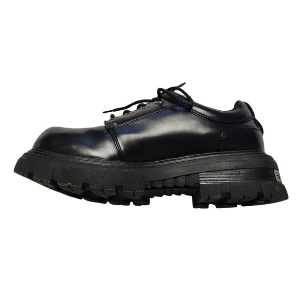 New Men's Size 10 Oxford-Style High-Gloss Black Work Shoes - New Cond. - Picture 4 of 7